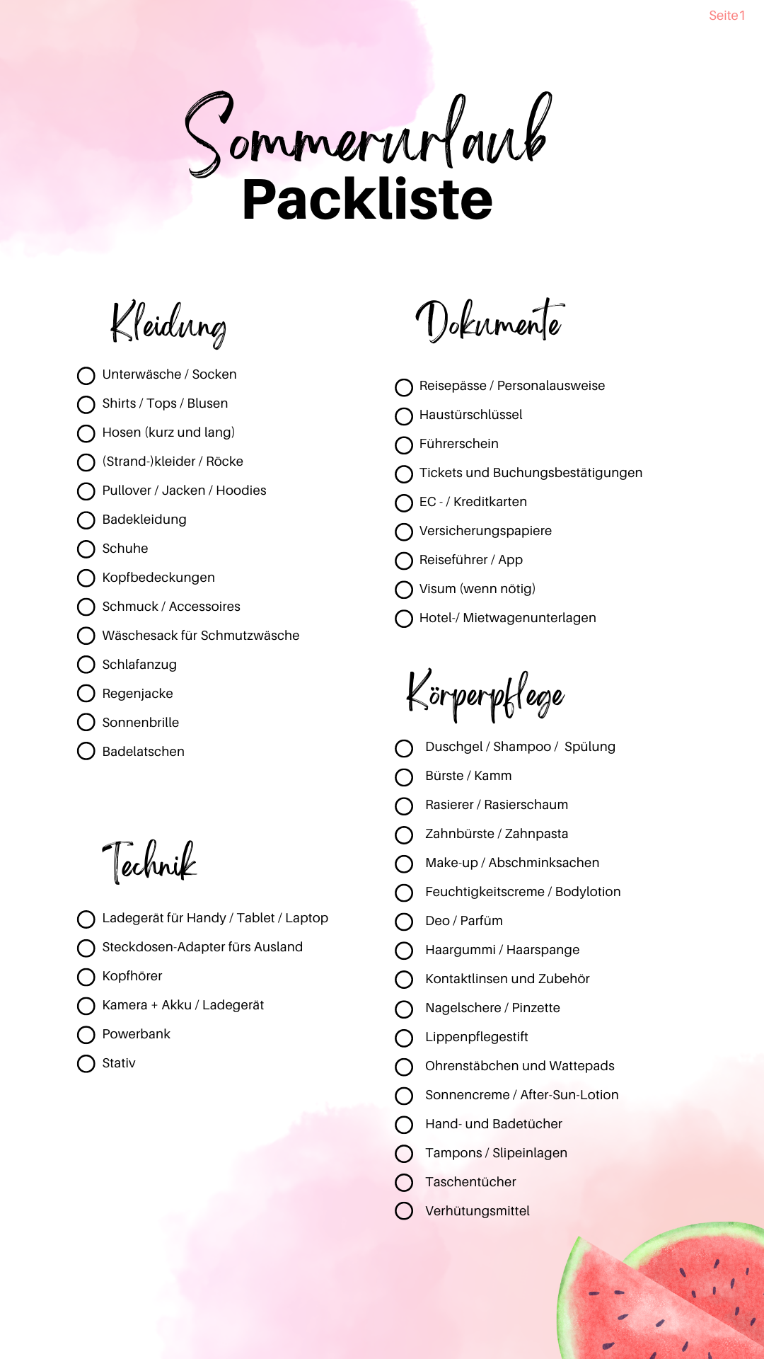 Packliste Urlaub Mallorca