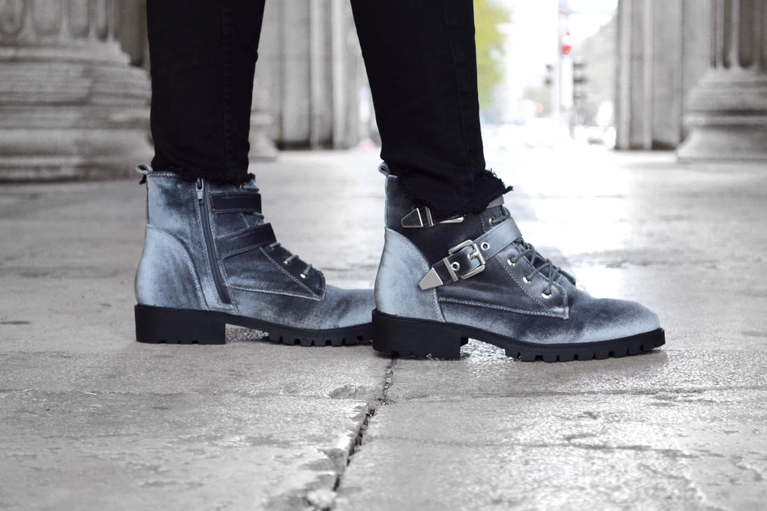 Boots Stiefel Stiefeletten Winter Herbst Samt Schuhe Katefully Fashion Mode Blog München Pullover